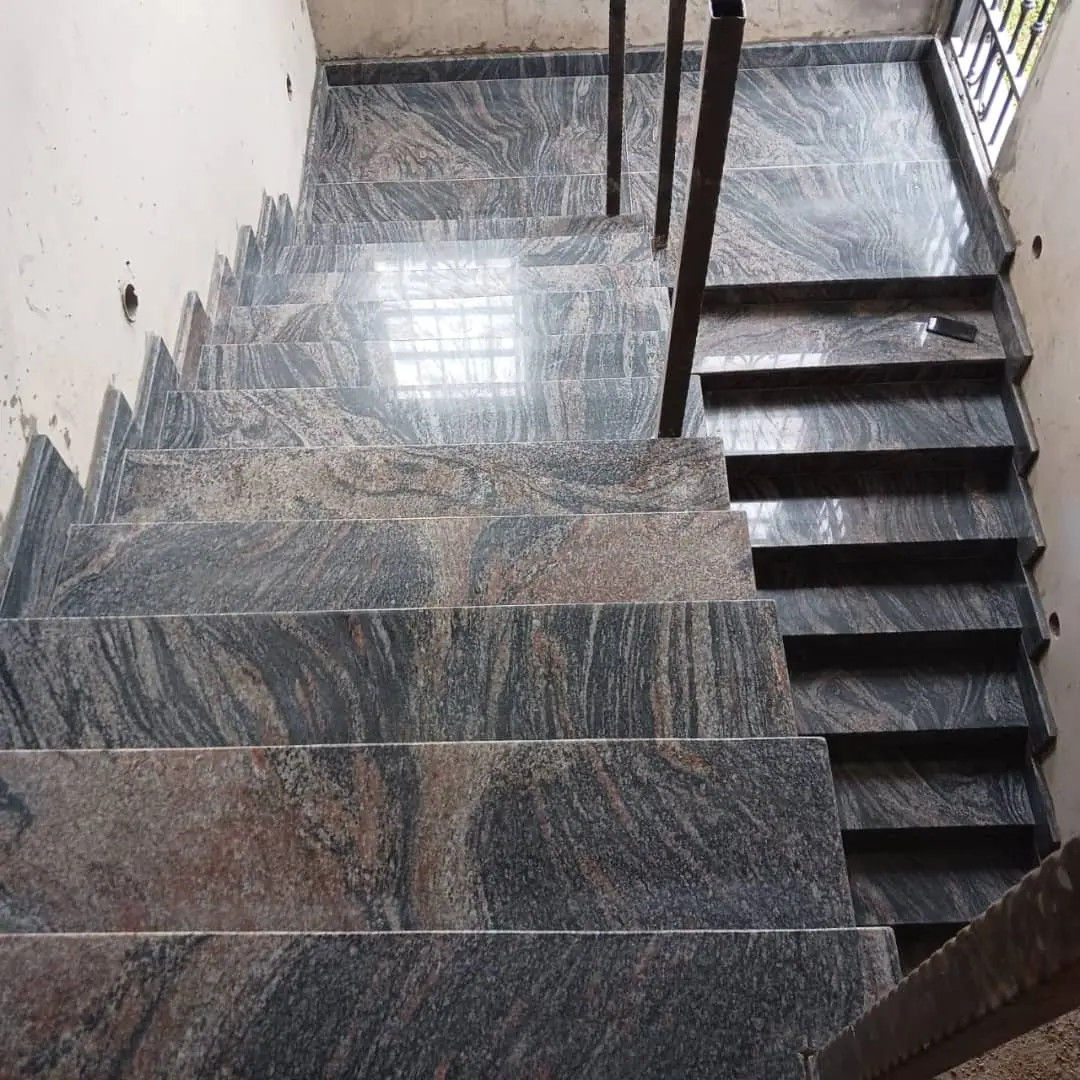 Patterned staircase and landing during building work