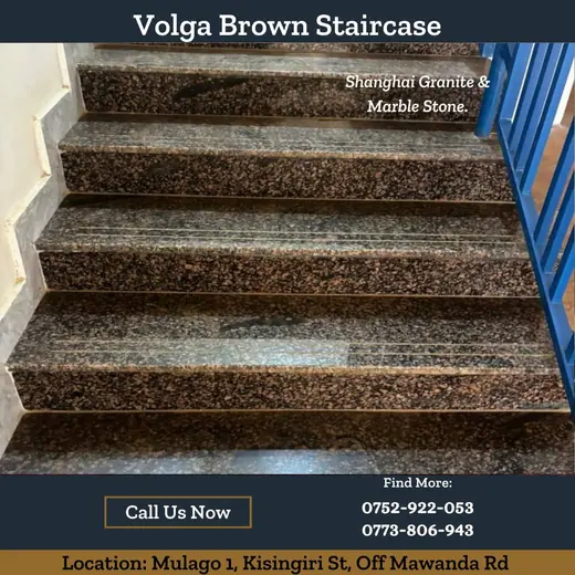 Dark speckled steps leading to an entrance