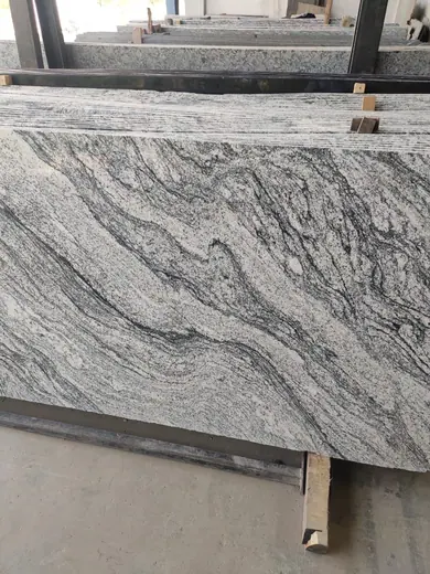 Close view of flowing grey veins in stone